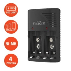  REXER RXBAC01 Ni-mh/ni-cd Φορτιστής Μπαταριών για AA/AAA/9v 